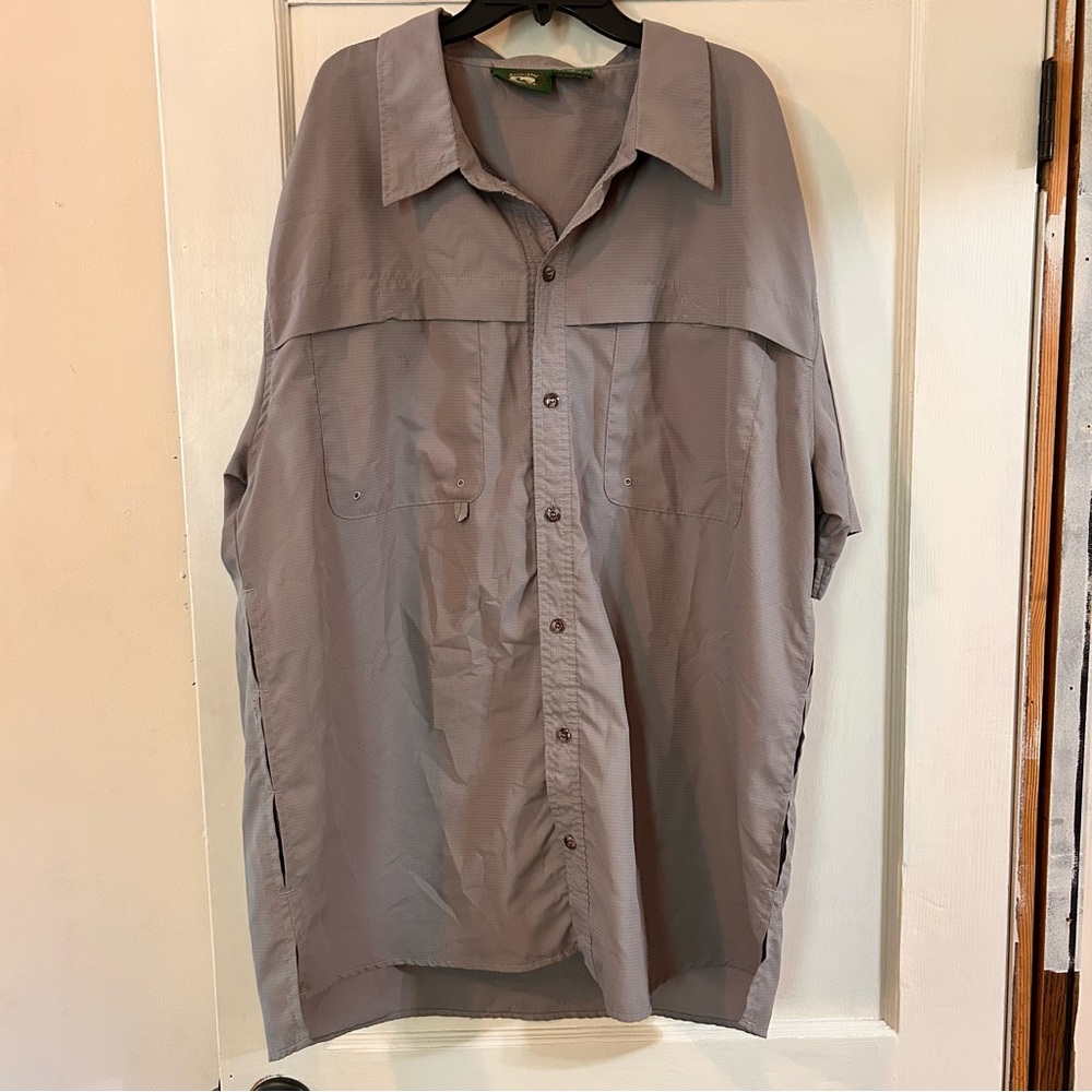 Stillwater Supply Co. Men’s Gray Button-Up Summer Fishing Shirt Extra Large